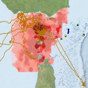 Map of NERP TE data in Torres Strait