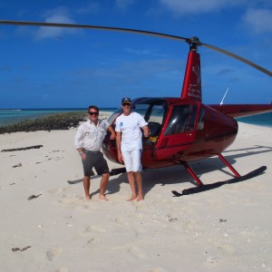 Woiz Reef - Helicopter, Ray Berkelmans and Pilot