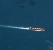 Close up of bulk carrier ship from Torres Strait